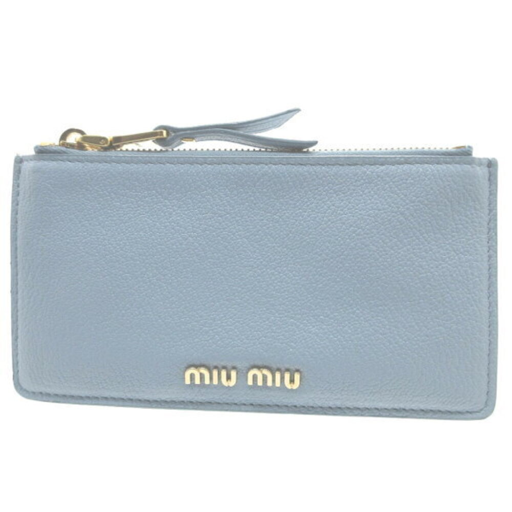 Miu Miu Leather Astrale Blue Card Wallet